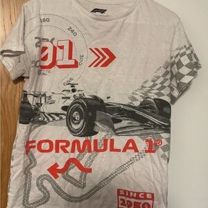 White and Red Formula 1 Graphic Tee